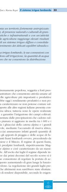 Tagliaferri und Merlo - L'acqua, una risorsa per il sistema agricolo lomba