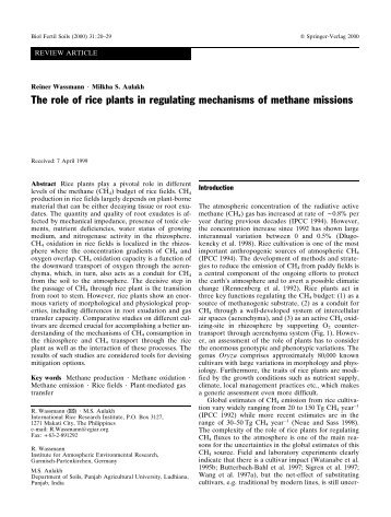 Wassmann und Aulakh - 2000 - The role of rice plants in regulating mechanisms o