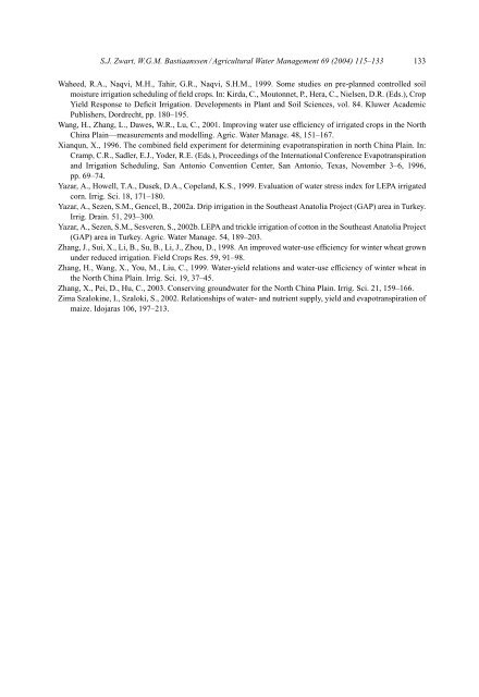 Zwart_Bastiaanssen_2004_Review of measured crop water productivity values for irrigated wheat, rice,