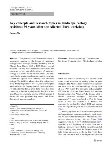 Wu - 2013 - Key concepts and research topics in landscape ecol