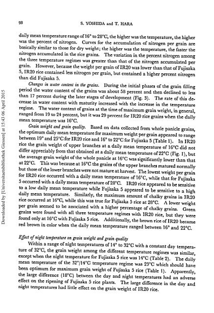 Yoshida und Hara - 1977 - Effects of air temperature and light on grain fill