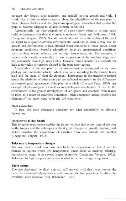 Vergara - 1976 - Physiological and morphological adaptability of ri