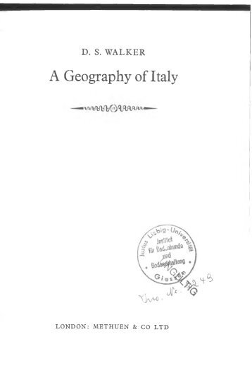 Walker - 1967 - A geography of Italy