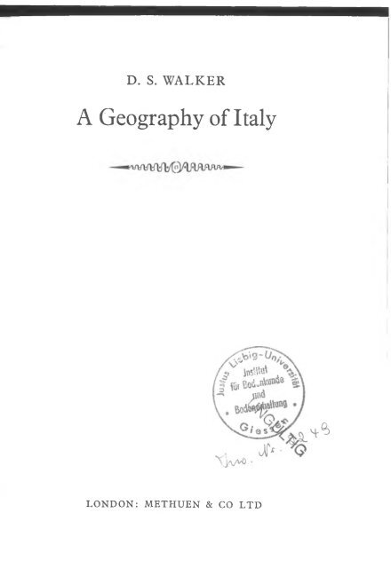 Walker - 1967 - A geography of Italy