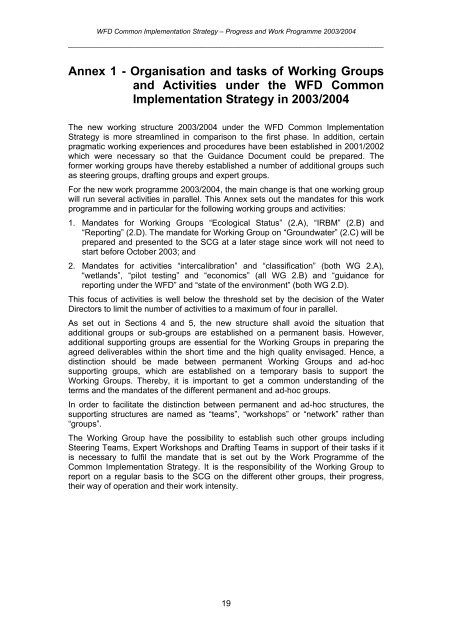 WATECO - 2003 - Common implementation strategy for the Water Frame