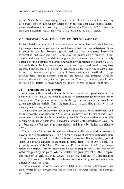 Yoshida - 1981 - Fundamentals of Rice Crop Science
