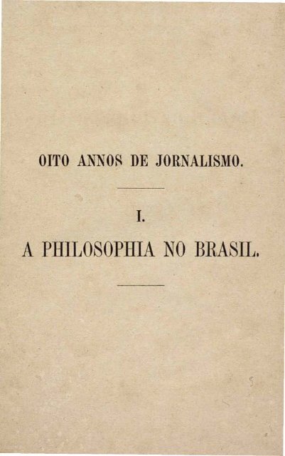 A Filosofia no Brasil Sílvio Romero