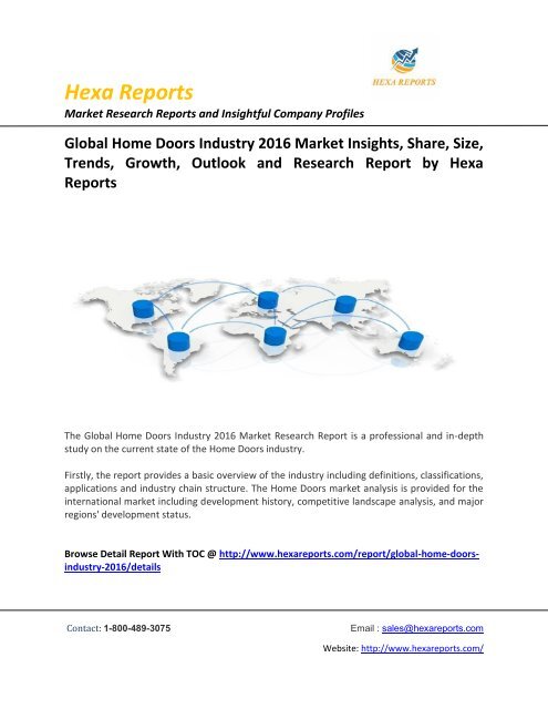 Global Home Doors Industry 2016 Market Insights