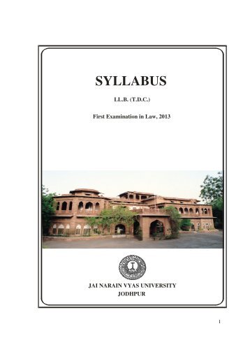 SYLLABUS - Jai Narain Vyas University