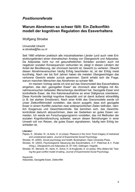 Beiträge zur Gesundheitspsychologie - Pädagogische Hochschule ...