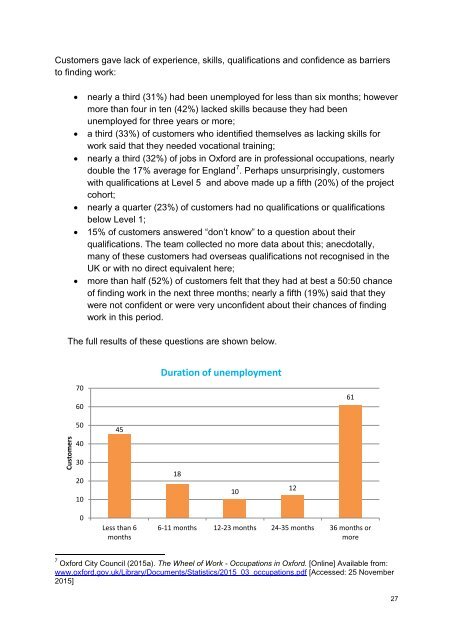 Welfare Reform Team Evaluation of European Social Fund pilot project 2014-2015