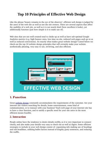 Top 10 Principles of Effective Web Design