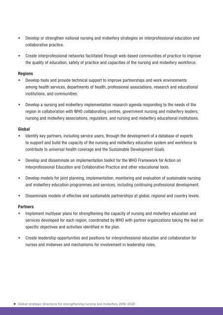 Global strategic directions for strengthening nursing and midwifery 2016–2020