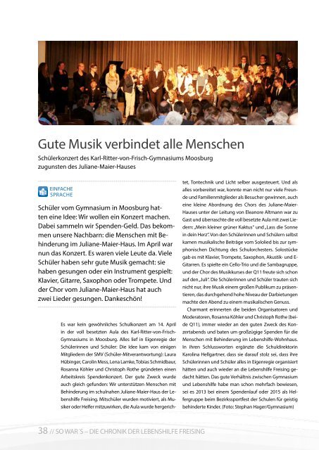 2016 Mai / Lebenshilfe Freising / Tausendfüßler-Magazin	