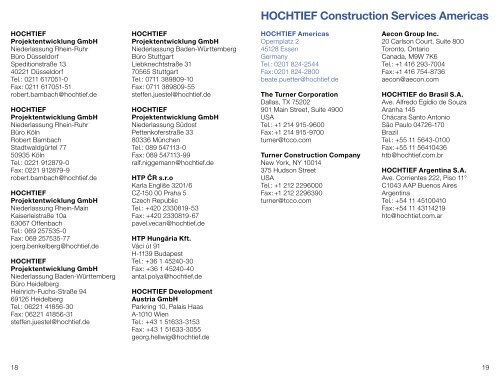 Adressfolder HTC 2006.indd - HOCHTIEF Solutions AG