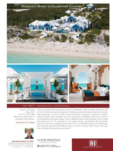 Turks & Caicos Islands Real Estate Summer-Fall 2016