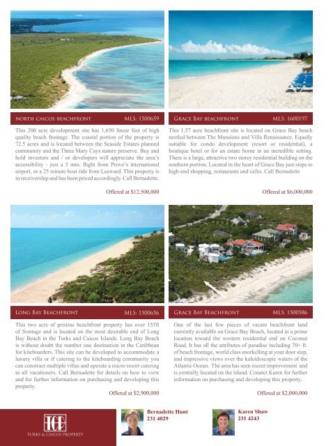 Turks & Caicos Islands Real Estate Summer-Fall 2016