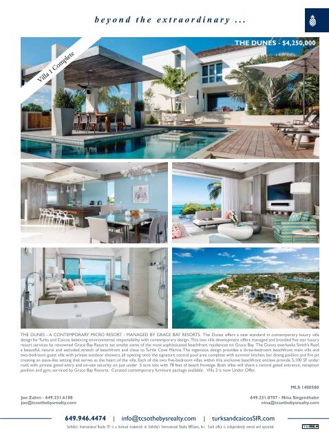 Turks & Caicos Islands Real Estate Summer-Fall 2016