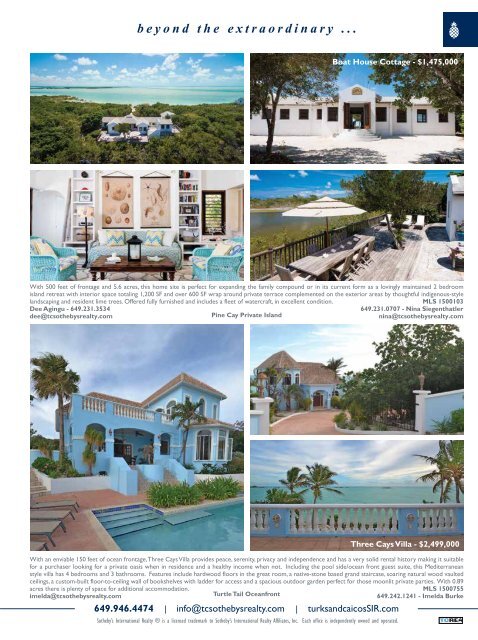Turks & Caicos Islands Real Estate Summer-Fall 2016