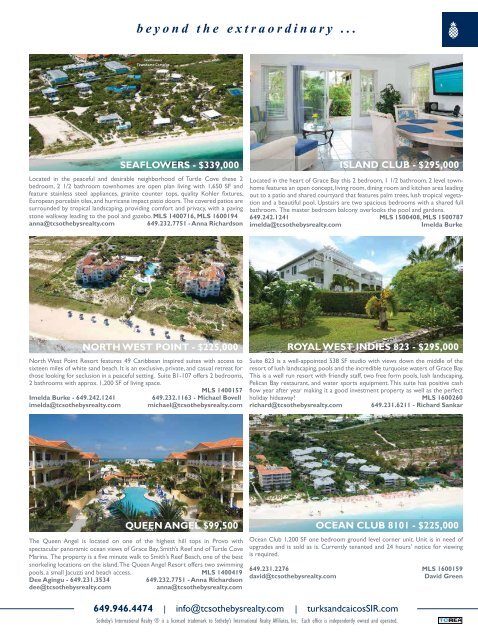 Turks & Caicos Islands Real Estate Summer-Fall 2016