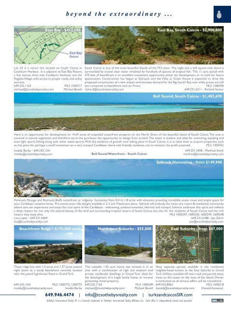 Turks & Caicos Islands Real Estate Summer-Fall 2016