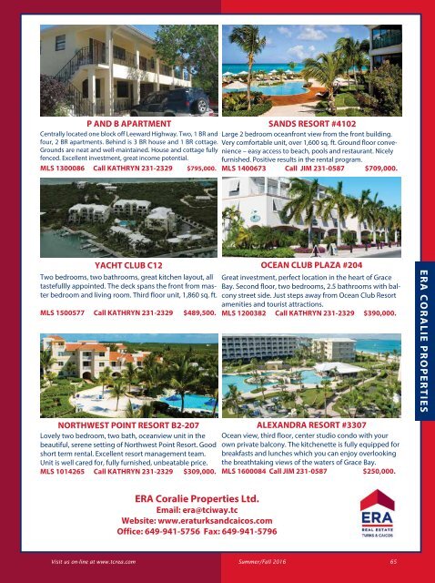 Turks & Caicos Islands Real Estate Summer-Fall 2016