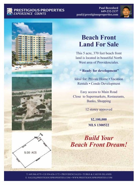 Turks & Caicos Islands Real Estate Summer-Fall 2016