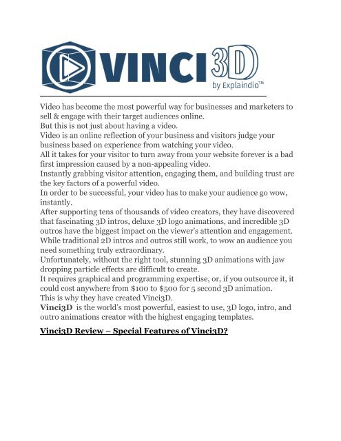 Vinci3D review- Vinci3D $27,300 bonus & discount