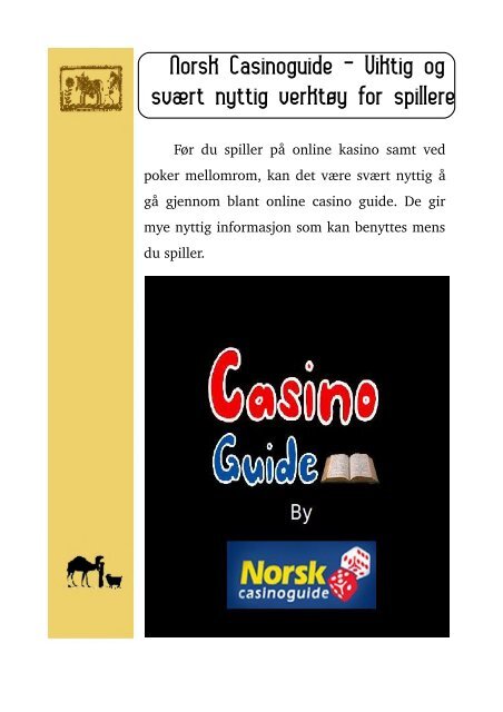 Norsk Casinoguide - Viktig og svært nyttig verktøy for spillere