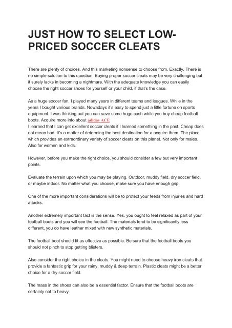 low price soccer cleats