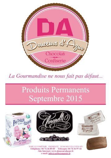 Les chocolats et confiseries DOUCEURS D'AZUR