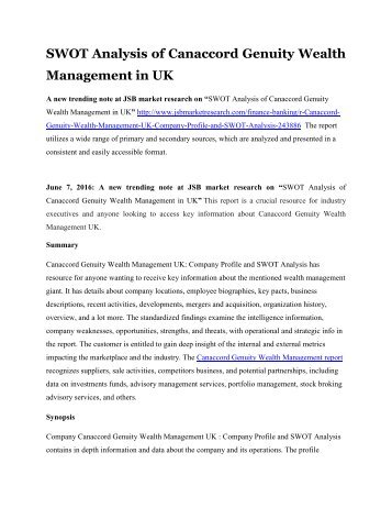 Canaccord Genuity Wealth Management in UK