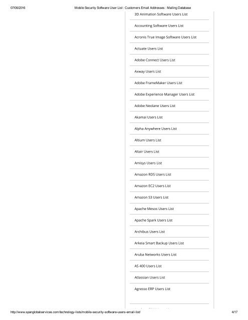 Purchase Targeted Mobile Security Software User Lists from Span Global Services