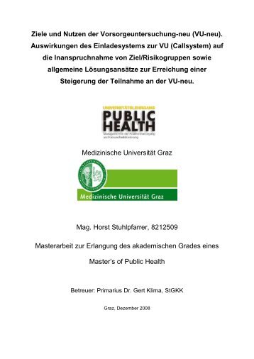 (VU-neu). - Public Health - Medizinische Universität Graz