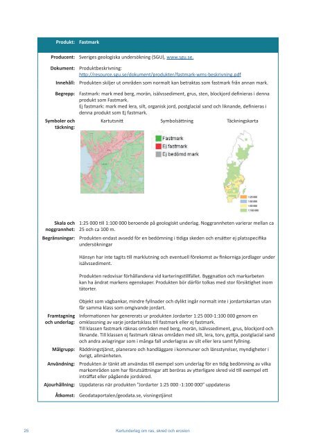 Kartunderlag om ras skred och erosion