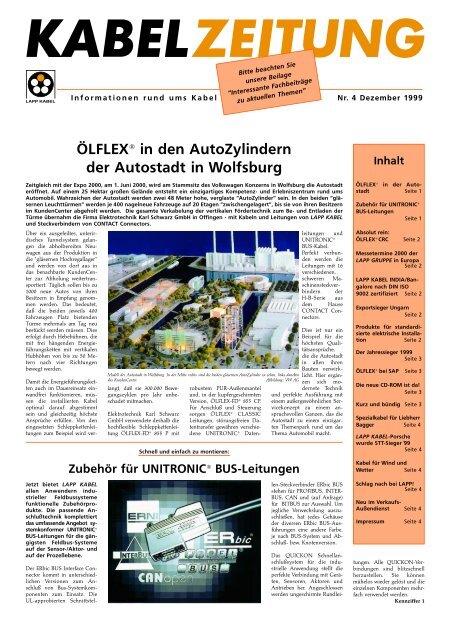 ÖLFLEX® in den AutoZylindern der Autostadt in Wolfsburg