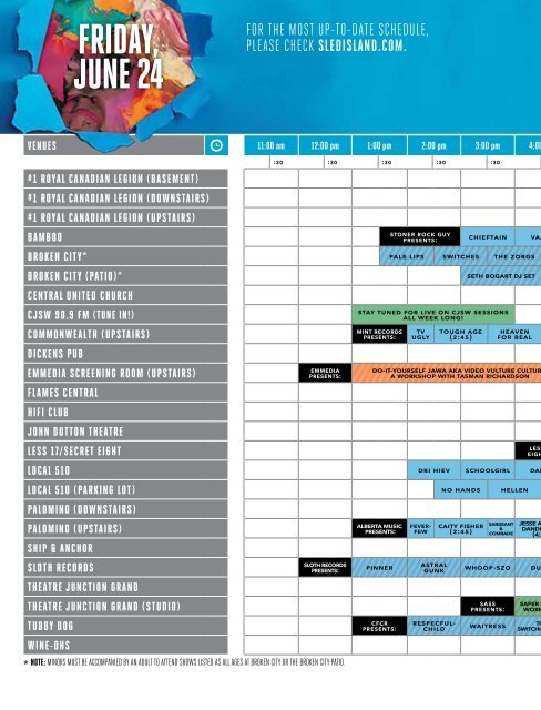 Sled Island 2016 Official Program Guide - Published by BeatRoute Magazine