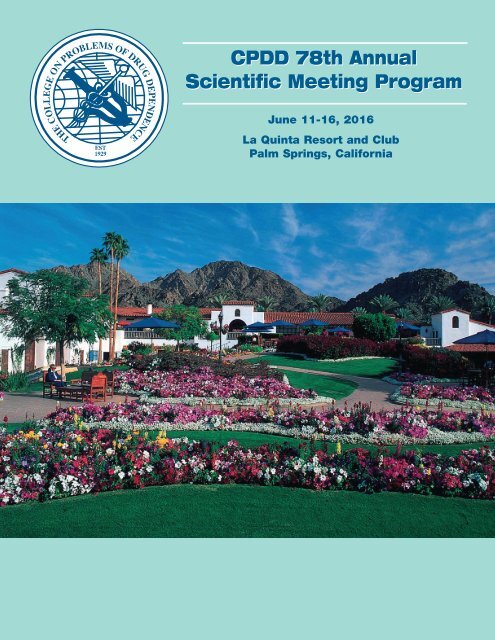CPDD 78th Annual Scientific Meeting Program