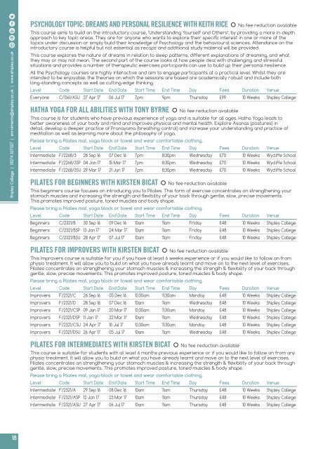 Shipley College Part-time Prospectus 2016-17