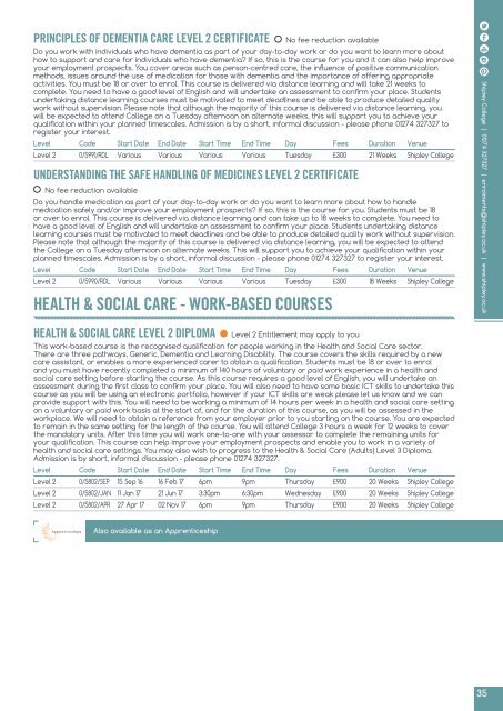 Shipley College Part-time Prospectus 2016-17