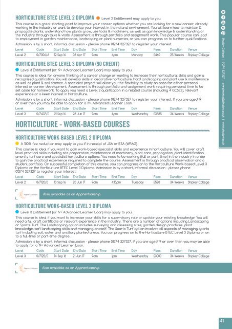 Shipley College Part-time Prospectus 2016-17