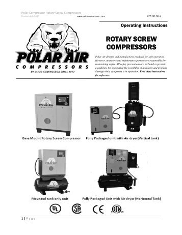 Operating Instructions Manual Of Rotary Screw Compressors 