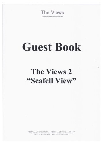 The Views 2 "Scafell View" Guest Book