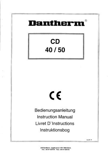 [pdf] Schwimmhallenentfeuchter Dantherm CD 40 / CD 50 - Fieberitz