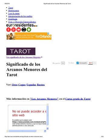 Significado de los Arcanos Menores del Tarot