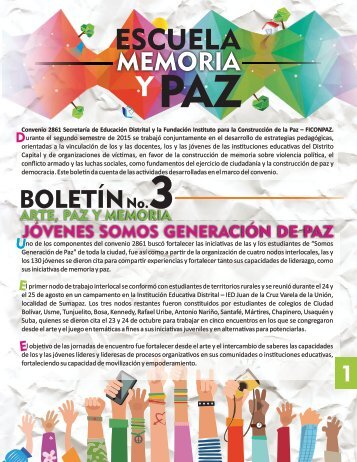 Escuela Memoria y Paz  - Boletín 3