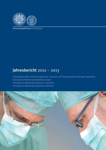 Jahresbericht Chirurgie Heidelberg 2012 / 2013