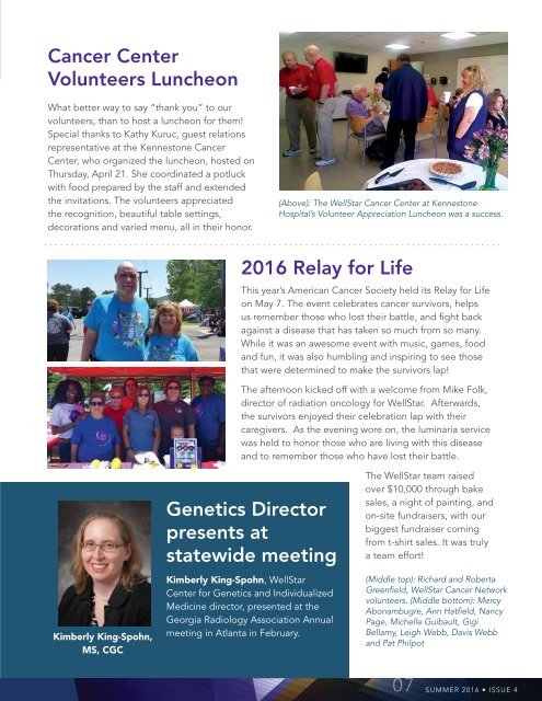 Cancer Network News Summer 2016