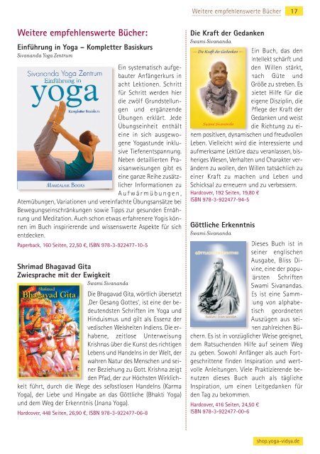 »Yoga Vidya Verlagsprogramm«