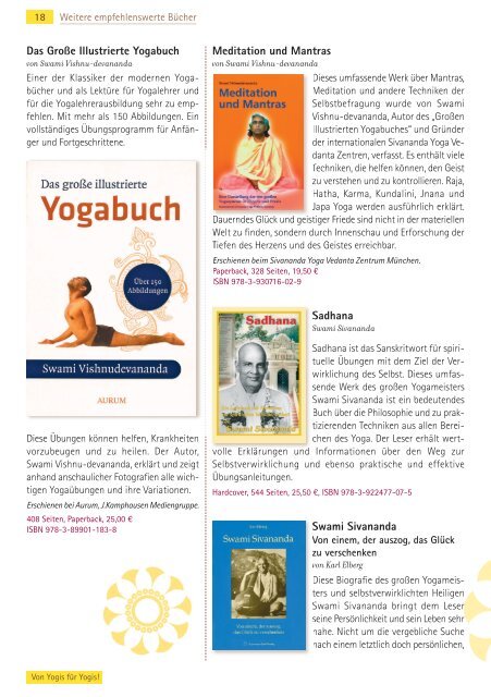 »Yoga Vidya Verlagsprogramm«